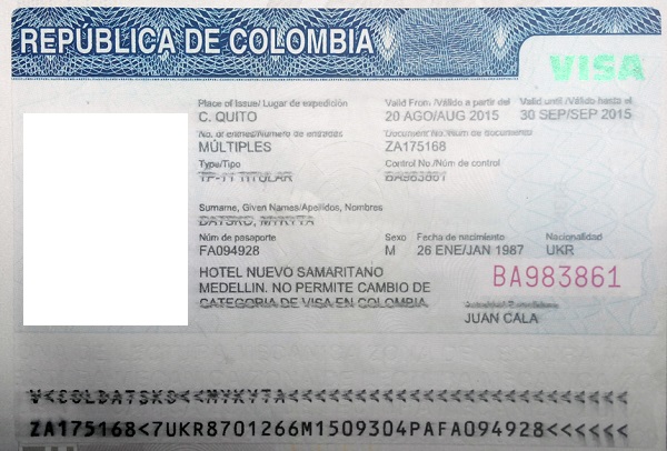 колумбийская виза